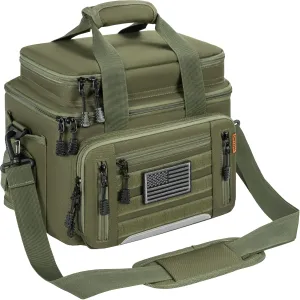 Fishing Tackle Bag,Waterproof Fishing Gear Bag for Saltwater & Freshwater Fishing,Soft Tackle Box Bag with Padded Shoulder Strap & Handle & Non-Slip Base (Tray Not Included)