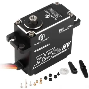 FLASH HOBBY 35KG Servo Coreless Servo Full Aluminum Case Waterproof IP67 High Voltage Servo Motor High Torque Digital Servo for 1/10 1/8 RC Car Mode