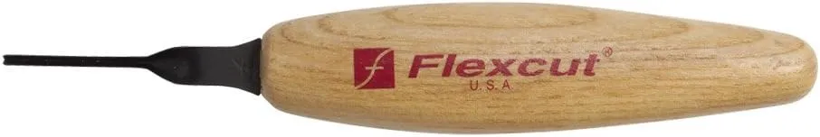 Flexcut Wood Carving Tools 45 Degree 1.5 mm Micro Parting Tool MT31 | For Miniature and Fine Detail Work | 1095 High Carbon Steel Blade | Ash Hardwood Handle | Made in the U.S.A.