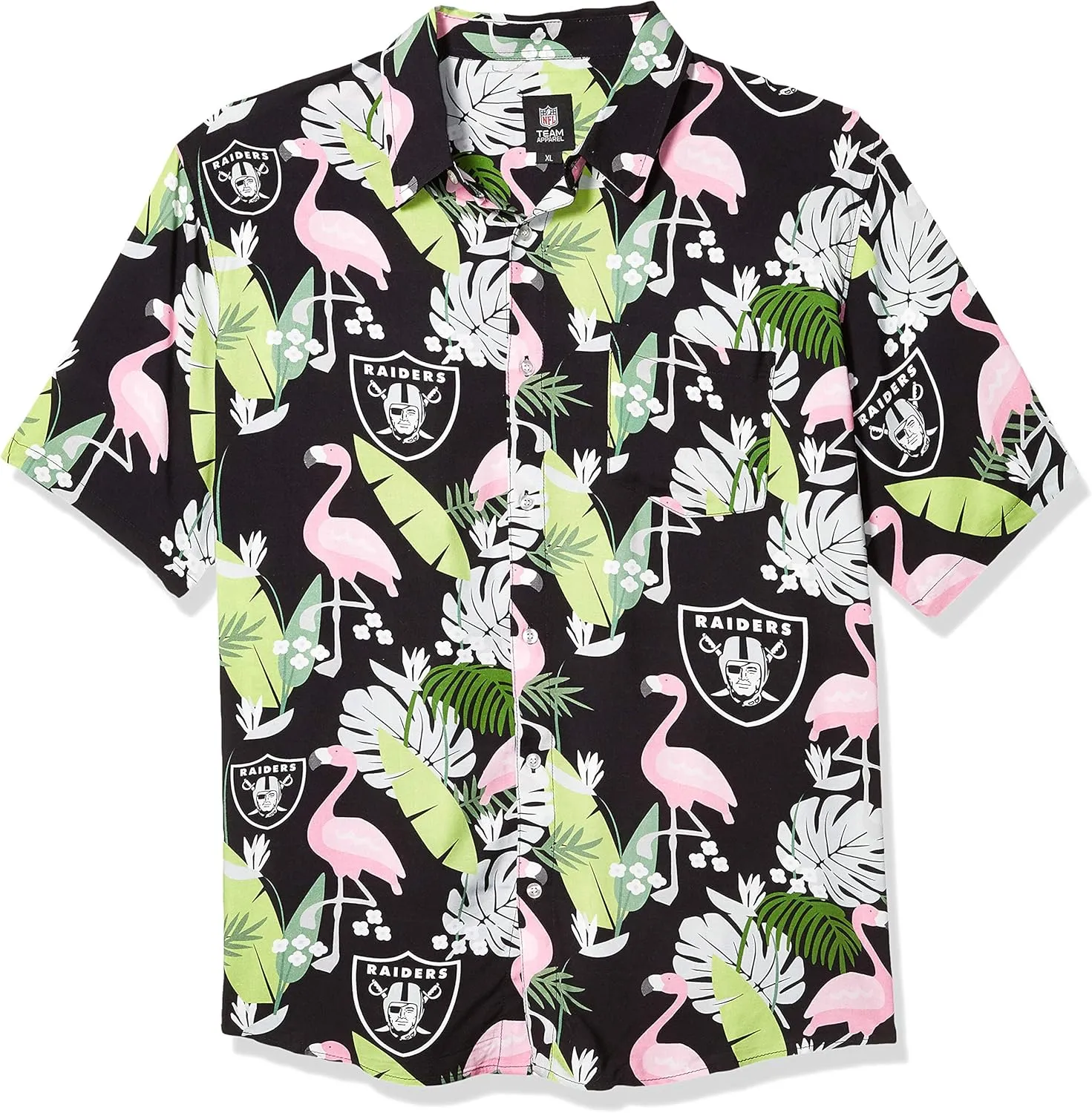 FOCO Men's NFL Team Logo Aloha Tropical Floral Button Up Shirt