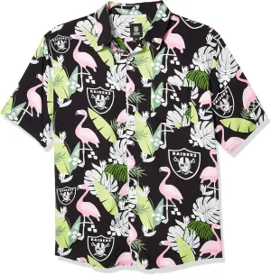 FOCO Men's NFL Team Logo Aloha Tropical Floral Button Up Shirt