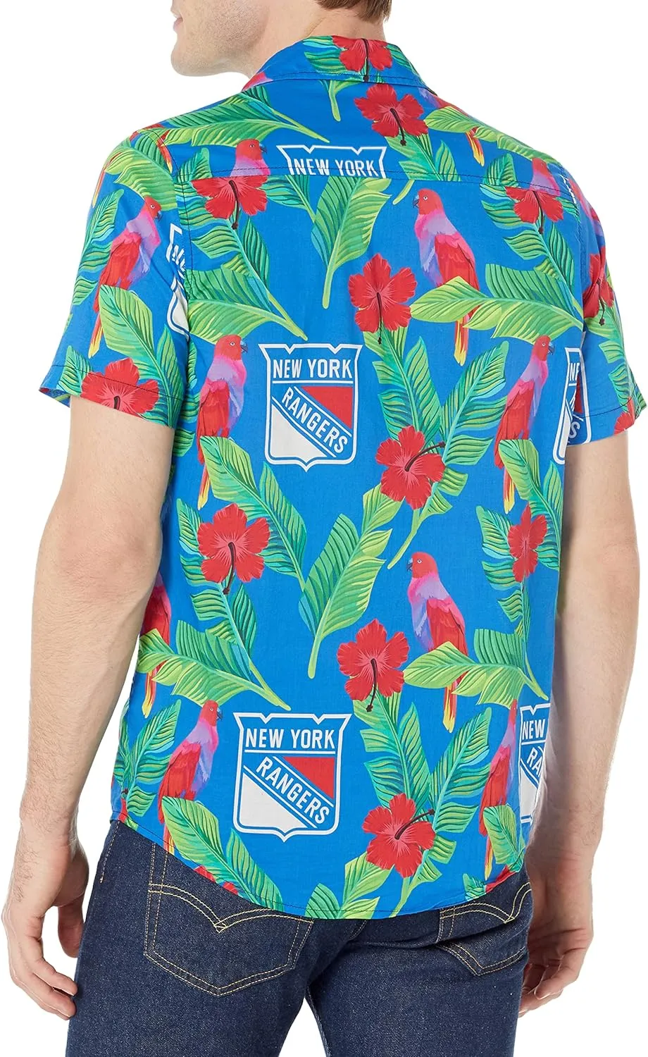 FOCO Men's NHL Floral Tropical Button Up Shirt