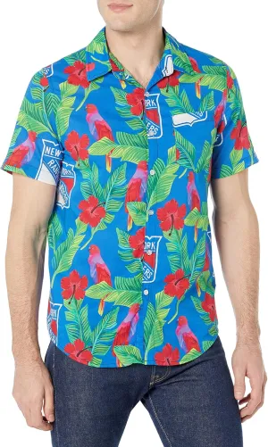 FOCO Men's NHL Floral Tropical Button Up Shirt