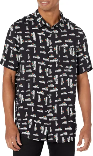 FOCO NASCAR Floral Button Up Short Sleeve Shirt