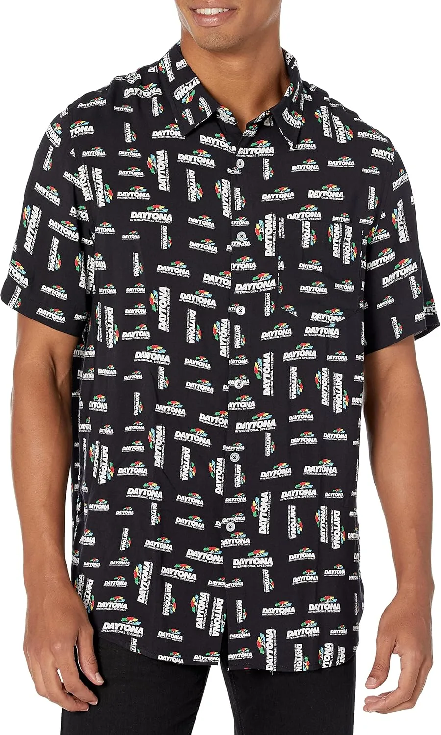 FOCO NASCAR Floral Button Up Short Sleeve Shirt