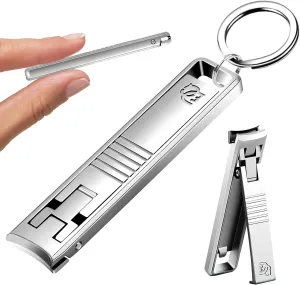 Folding Ultra-Thin Nail Clippers, Newly Upgraded Anti-Splash mini Stainless Steel Manicure Tool, take with You When Traveling, own Nail File, Men's and Women's Gifts (Nail Clippers   Gift Box)
