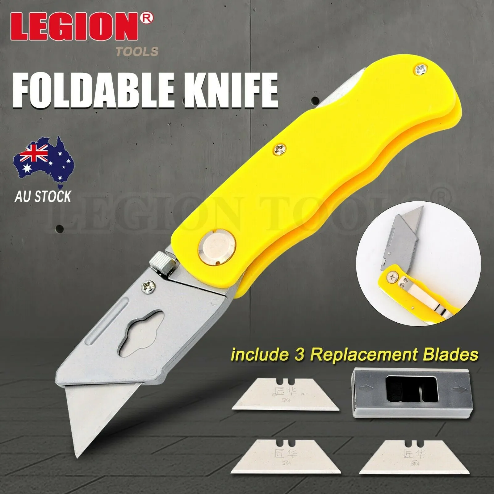 Folding Utility Knife with 3 Extra Blades