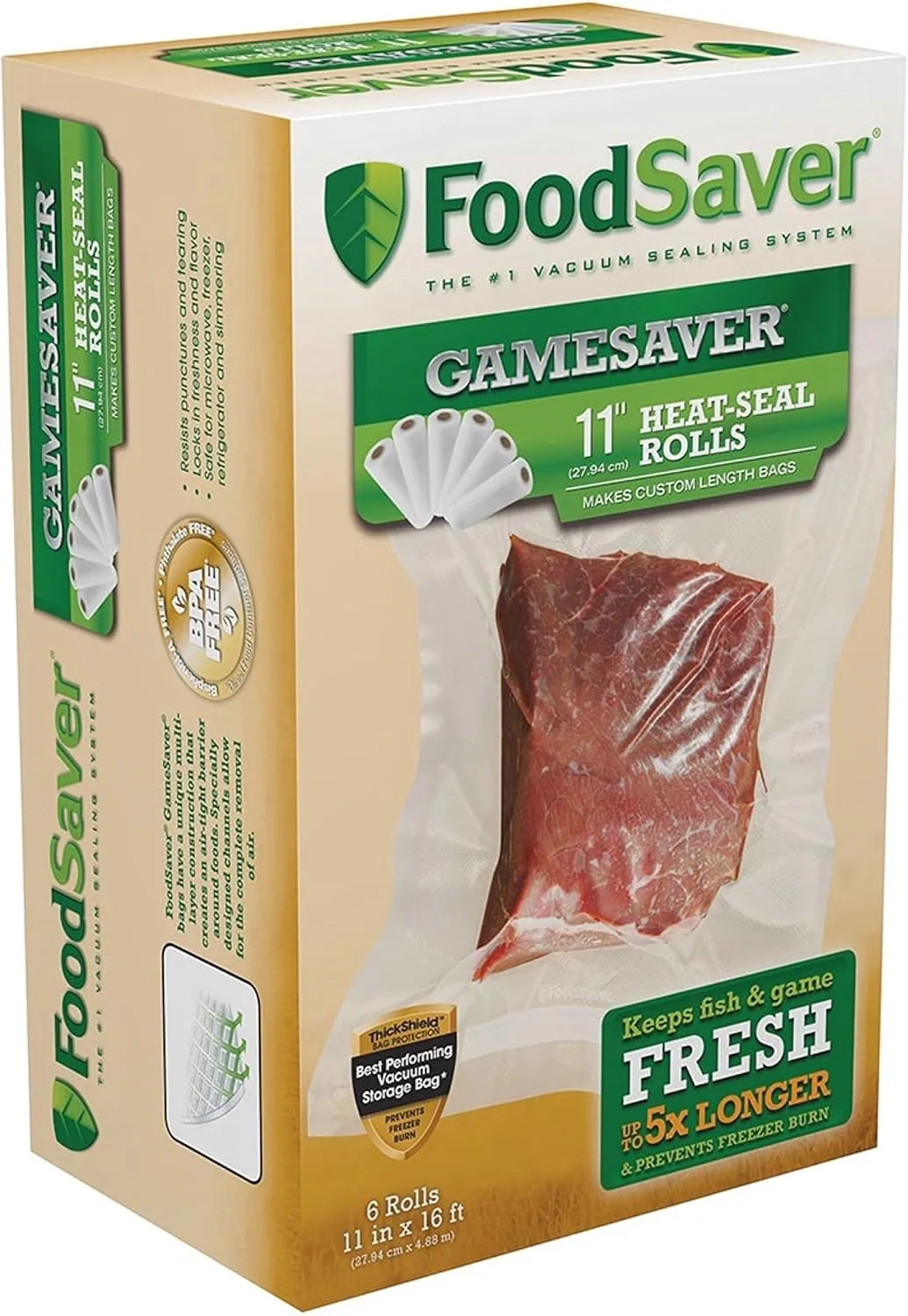 FoodSaver GameSaver 11" x 16' Vacuum Seal Roll with BPA-Free Multilayer Construction