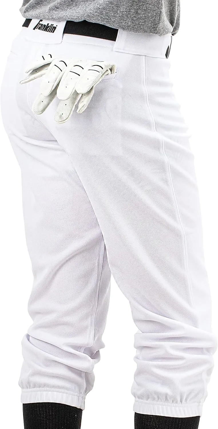 Franklin Sports Youth Baseball   Softball Pants - Knee High   Relaxed Fit Kids Baseball Pants - White, Black   Grey Pants