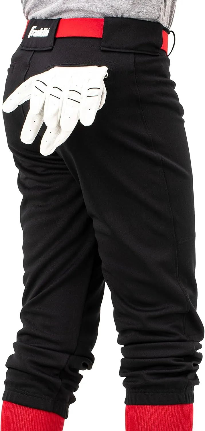 Franklin Sports Youth Baseball   Softball Pants - Knee High   Relaxed Fit Kids Baseball Pants - White, Black   Grey Pants