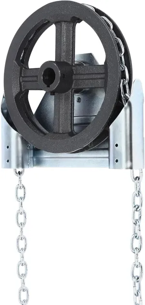 Garage Door Chain Hoist Opener, Chain Hoist for Roll Up Doors with 26FT Chain Wall Mounted Mount Load Bearing Capacity 330LBS Gear Ratio 1:1