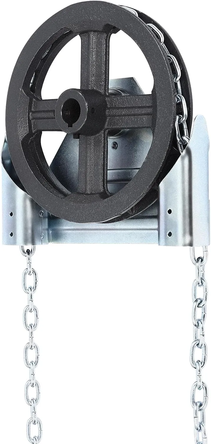 Garage Door Chain Hoist Opener, Chain Hoist for Roll Up Doors with 26FT Chain Wall Mounted Mount Load Bearing Capacity 330LBS Gear Ratio 1:1