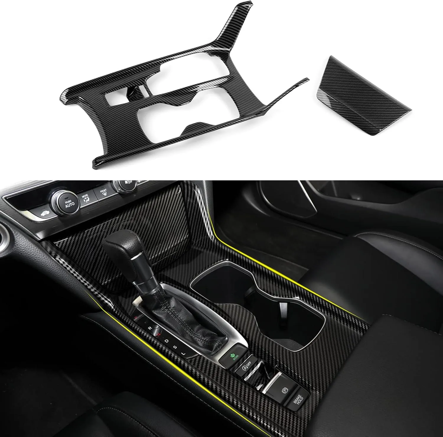 Gas Version Gear Shift Panel Decals for Honda Accord 2018 2019 2020 2021 2022 10th Gen Accessories ABS Carbon Fiber Interior Stickers