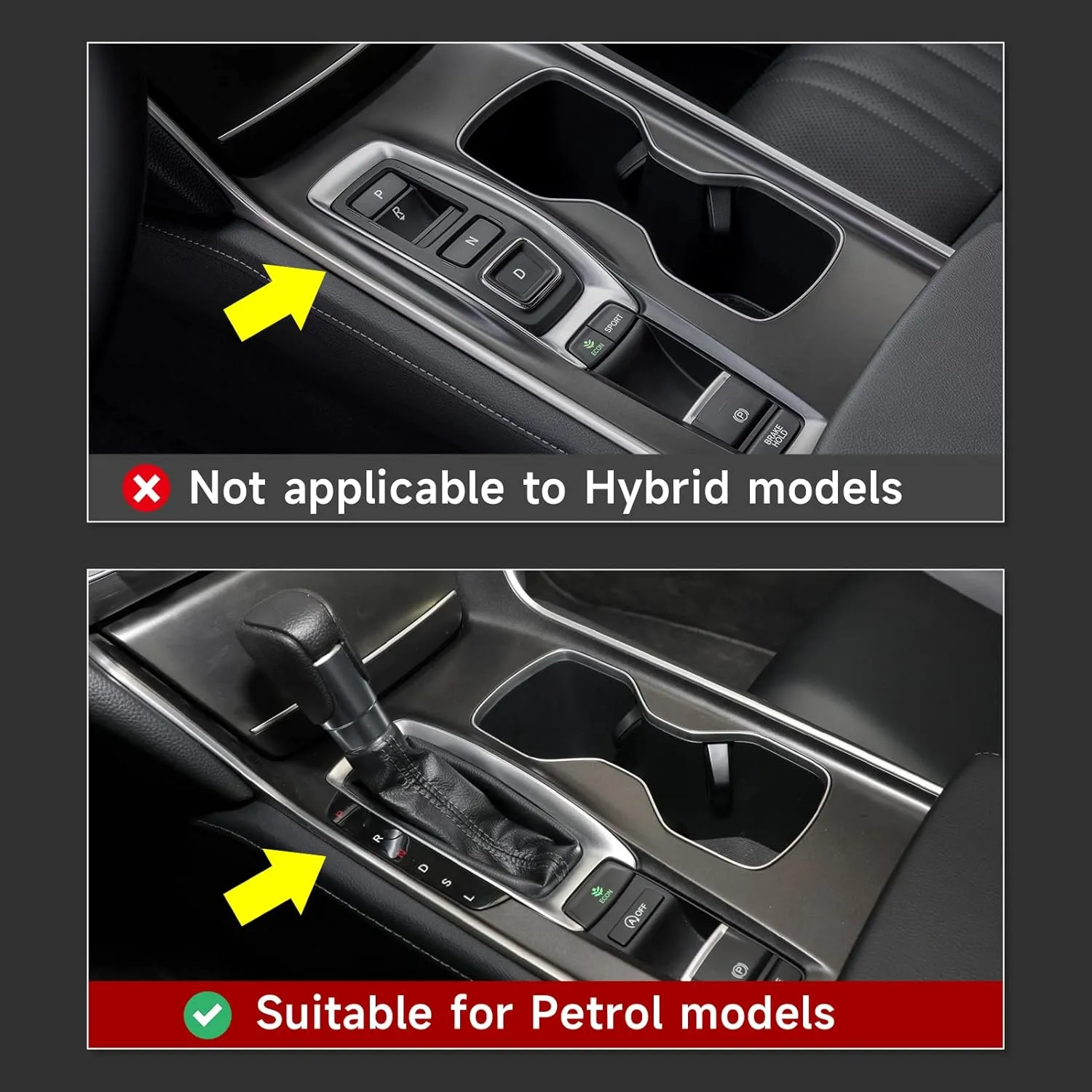 Gas Version Gear Shift Panel Decals for Honda Accord 2018 2019 2020 2021 2022 10th Gen Accessories ABS Carbon Fiber Interior Stickers