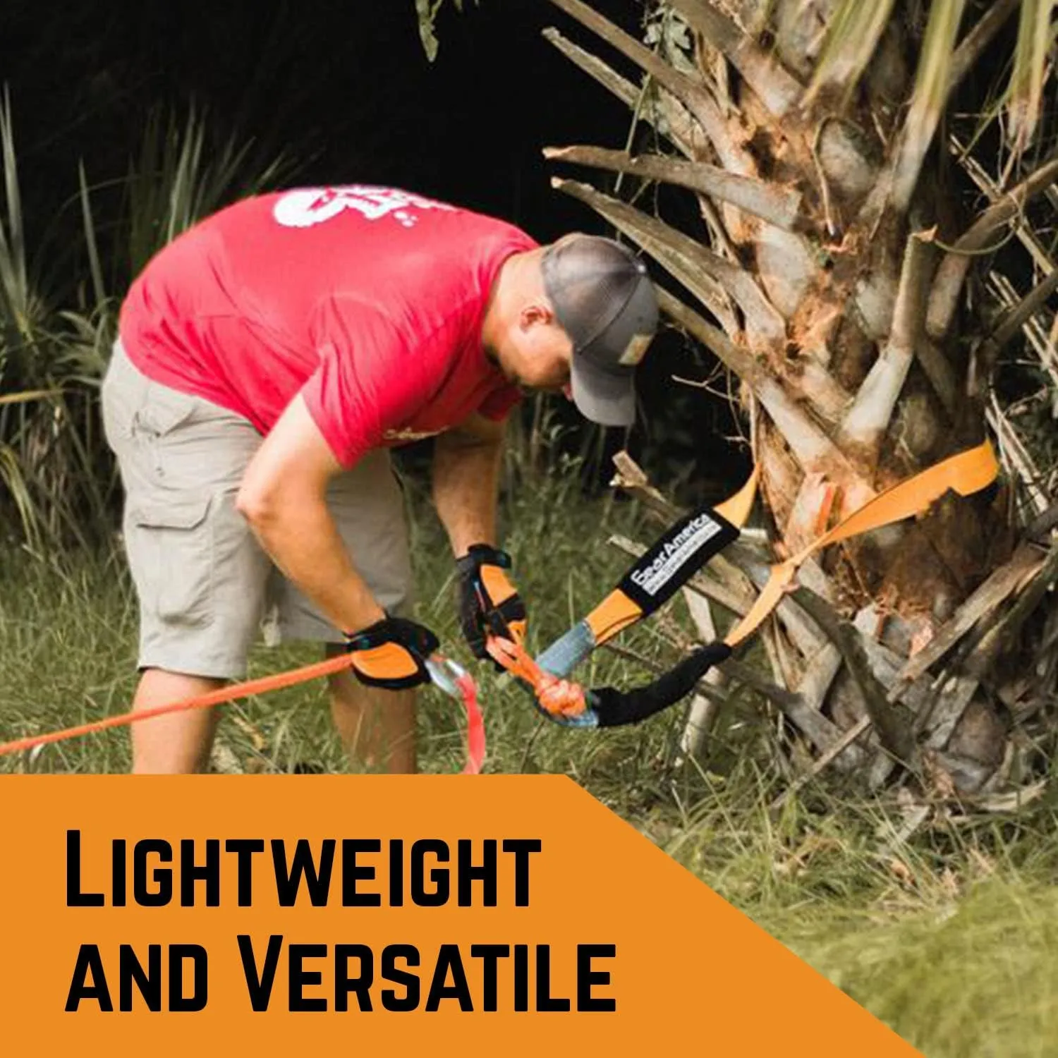 GearAmerica Synthetic Soft Shackles 1/2” Orange (2 Pack) - Made in The USA 45,000 lbs (22.5 US Tons) Strength - Off Road Recovery, Towing & More - Stronger Than Steel D Rings - Bag Included