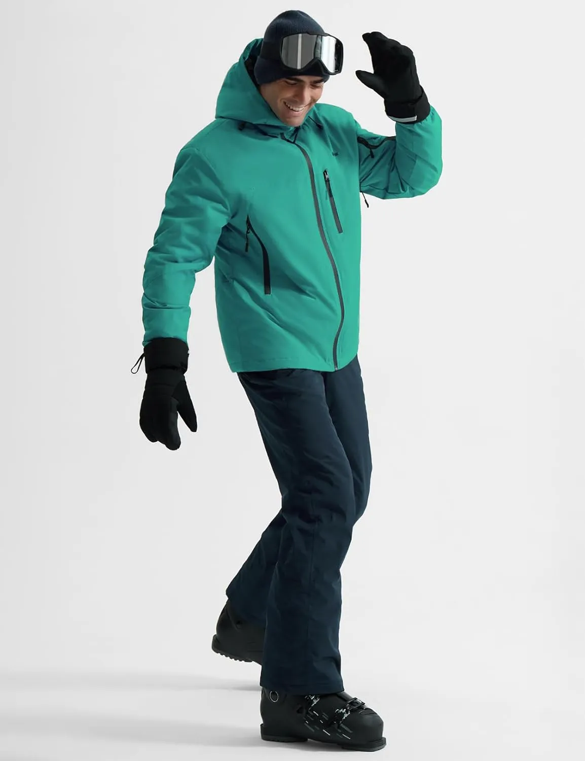 GEMYSE Men's Ski Jacket Warm Winter Snow Coat Waterproof Mountain Windbreaker Jacket for Snowboarding Hiking