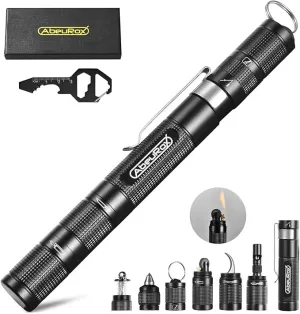 Gift for Men Women, AbeuRox Multitool Tactical Survival Gear with Lighter(No Fuel Include), Fishing Tool, Glass Breaker, Whistle, Blade, A Great EDC Kit, Camping Tool, Scouting Gear