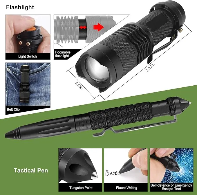 Gifts for Him Men Dad Christmas, Survival Kits, Emergency Survival Gear and Equipment, Cool Gadgets for Men Camping Fishing Hunting Outdoor