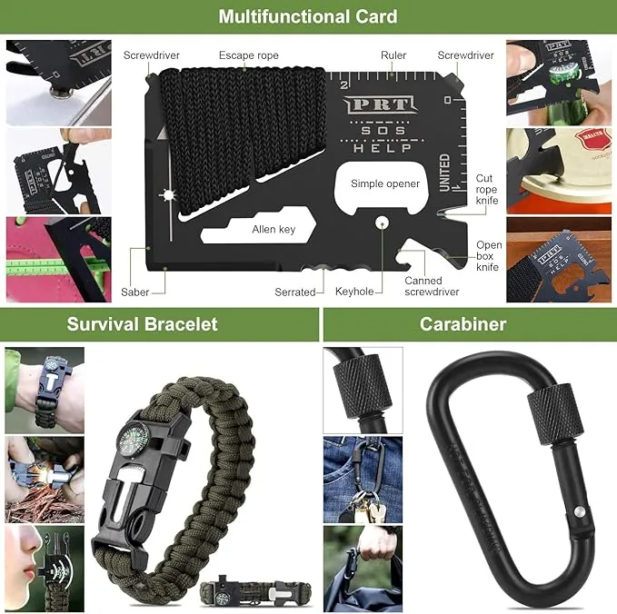 Gifts for Him Men Dad Christmas, Survival Kits, Emergency Survival Gear and Equipment, Cool Gadgets for Men Camping Fishing Hunting Outdoor