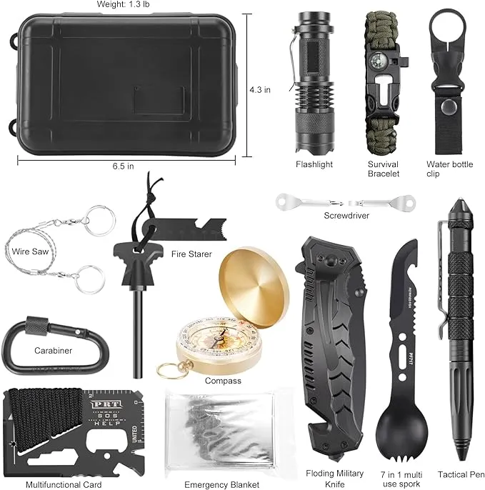 Gifts for Him Men Dad Christmas, Survival Kits, Emergency Survival Gear and Equipment, Cool Gadgets for Men Camping Fishing Hunting Outdoor