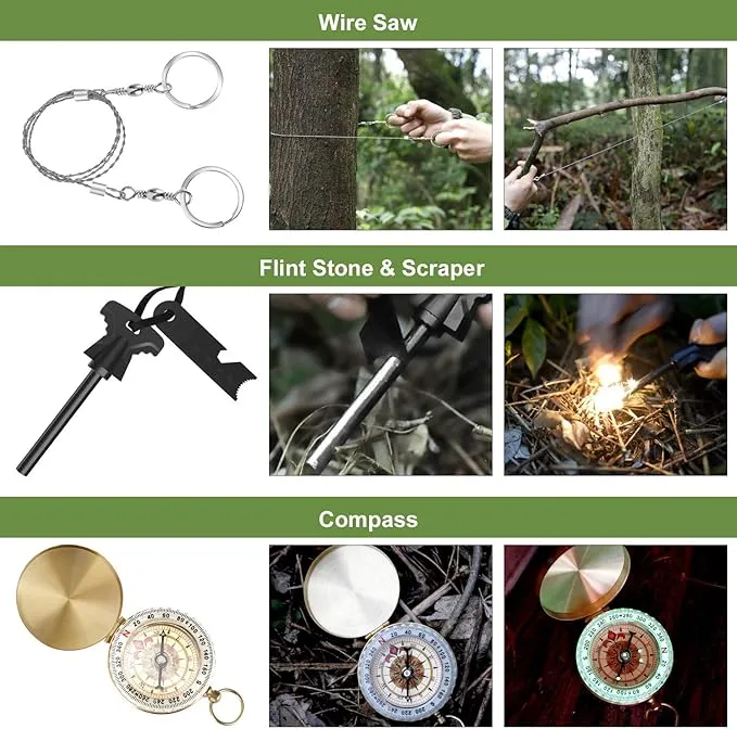 Gifts for Him Men Dad Christmas, Survival Kits, Emergency Survival Gear and Equipment, Cool Gadgets for Men Camping Fishing Hunting Outdoor