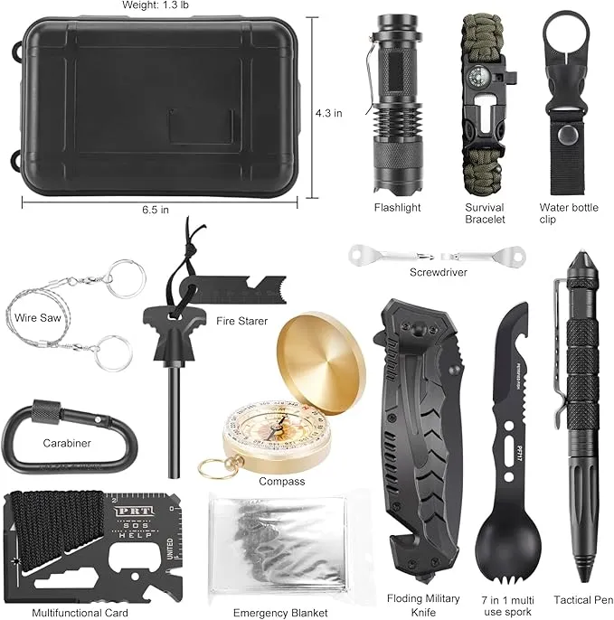 Gifts for Him Men Dad Christmas, Survival Kits, Emergency Survival Gear and Equipment, Cool Gadgets for Men Camping Fishing Hunting Outdoor