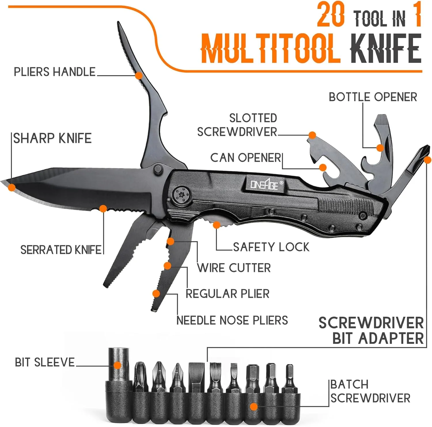 Gifts for Men Him Dad, Pocket Multitool Knife, Christmas Stocking Stuffers for Men, Anniversary Birthday Gifts for Husband, Boyfriend, Guy, Groomsmen, Fathers Day, Gadget for Hiking, Camping, Outdoor