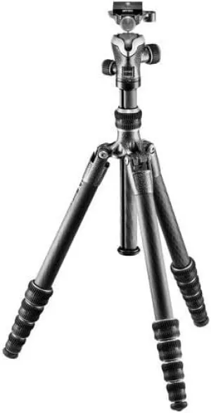 Gitzo Traveler Tripod with Center Ball Head - Compact, Foldable and Light, with Short Column Included for Ground Level Shoots - Series 1-5 Sections - Carbon Fiber - GK1555T-82TQD