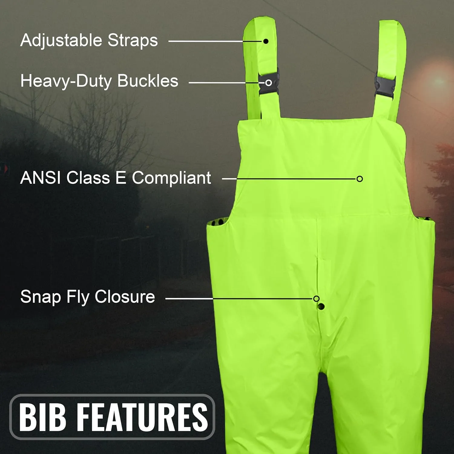 Global Glove FrogWear GLO-8000 Unisex High-Visibility Rain Suit, Lightweight Three-Piece Rain Gear with Waterproof Jacket