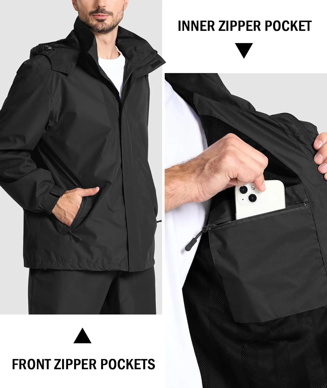 Golf Rain Gear for Men Rain Suit Waterproof Fishing Rain Jacket and Pants M/L/XL/XXL