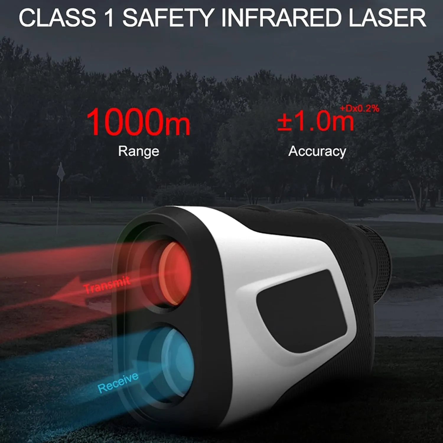 Golf RangeFinder, 500/700/1000M,with Slope On/Off,6X Magnification,Laser Binoculars,Flag Lock with Vibration, 600 Meters/Yards Range Finder,Waterproof,500m