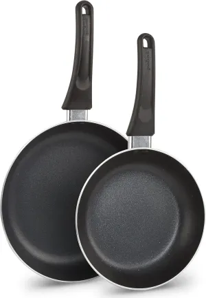GoodCook Nonstick Aluminum Frying Pan Set, 8" and 10" Skillets, Black, Even Heating, Stay-Cool Ergonomic Handle, PFOA-Free Nonstick Coating, Ideal for Sautéing, Searing, and Frying