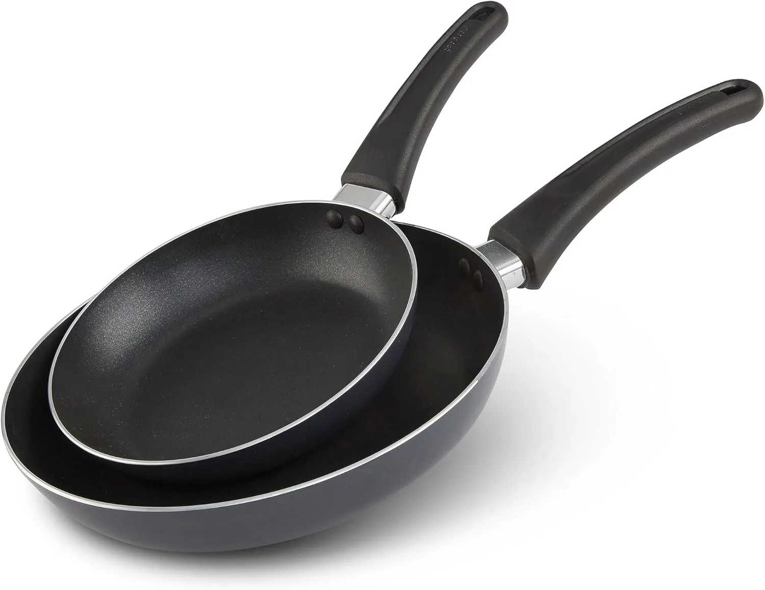 GoodCook Nonstick Aluminum Frying Pan Set, 8" and 10" Skillets, Black, Even Heating, Stay-Cool Ergonomic Handle, PFOA-Free Nonstick Coating, Ideal for Sautéing, Searing, and Frying
