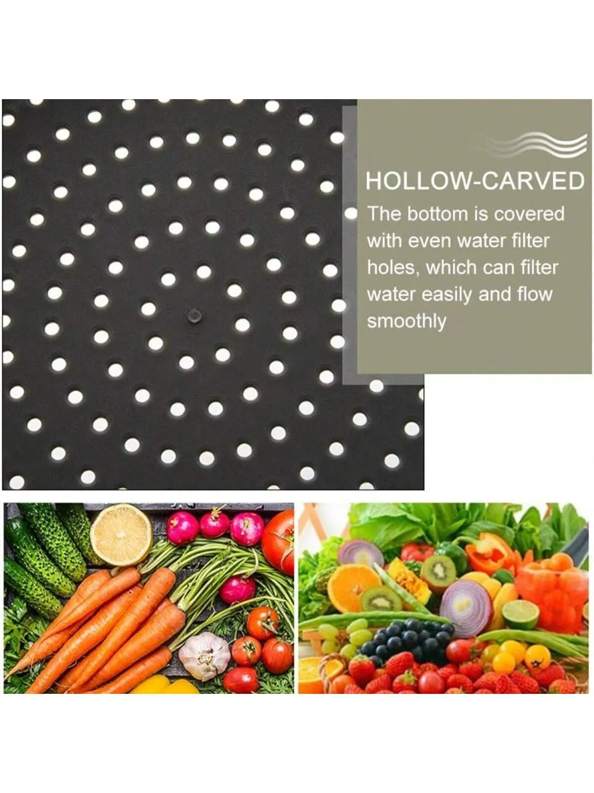 Green Silicone and Hard Plastic Collapsible Strainer