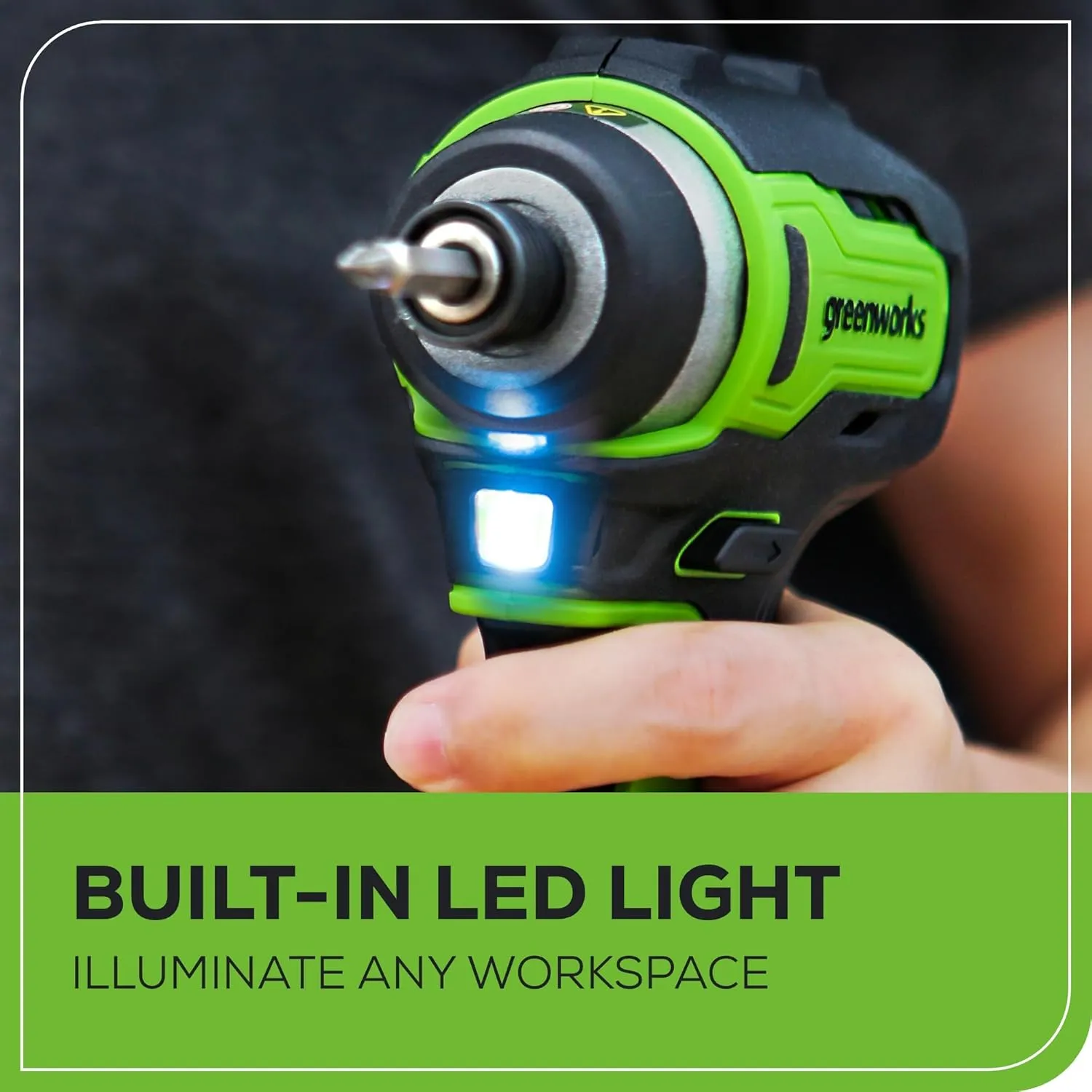 Greenworks 24V Cordless Impact Driver Kit, 1/4-inch Hex, 1950 in./lbs Torque, Variable Speed Brushless Impact Drill/Driver Set, 2 Batteries & Adapter charger, Bits and Tool Bag Included