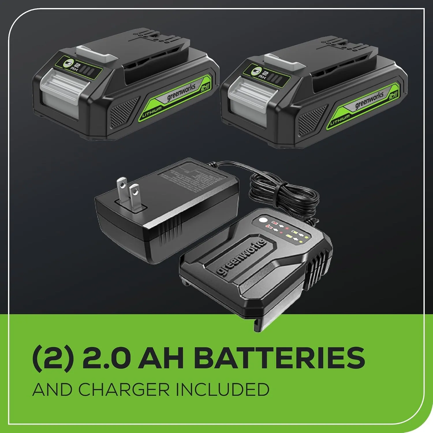Greenworks 24V Cordless Impact Driver Kit, 1/4-inch Hex, 1950 in./lbs Torque, Variable Speed Brushless Impact Drill/Driver Set, 2 Batteries & Adapter charger, Bits and Tool Bag Included