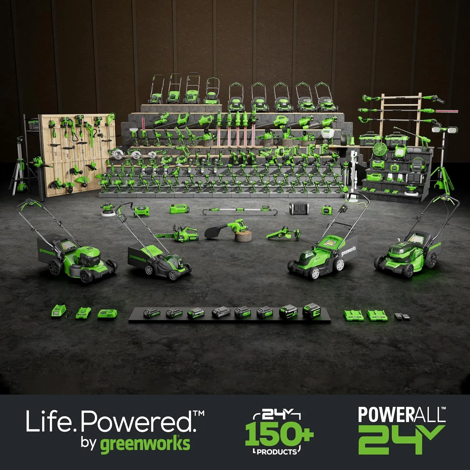 Greenworks 24V Cordless Impact Driver Kit, 1/4-inch Hex, 1950 in./lbs Torque, Variable Speed Brushless Impact Drill/Driver Set, 2 Batteries & Adapter charger, Bits and Tool Bag Included