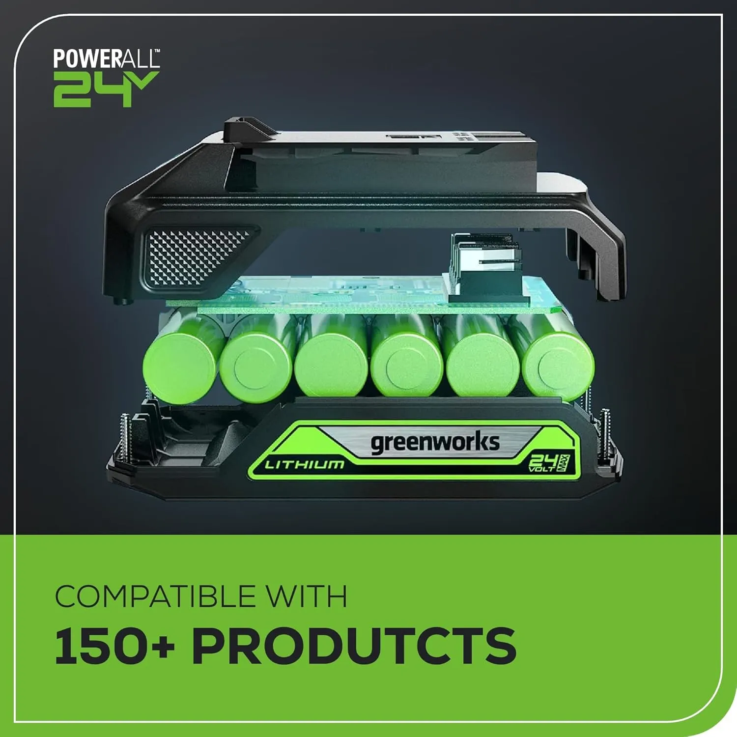 Greenworks 24V Cordless Impact Driver Kit, 1/4-inch Hex, 1950 in./lbs Torque, Variable Speed Brushless Impact Drill/Driver Set, 2 Batteries & Adapter charger, Bits and Tool Bag Included