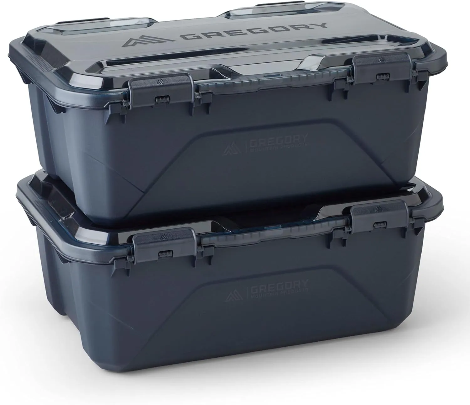 Gregory Alpaca 45L Waterproof Gear Organization/Camping Gear Box with Transparent Removeable Lid Slate Blue, 2 Pack
