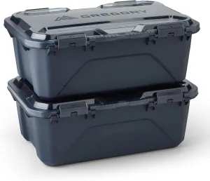 Gregory Alpaca 45L Waterproof Gear Organization/Camping Gear Box with Transparent Removeable Lid Slate Blue, 2 Pack