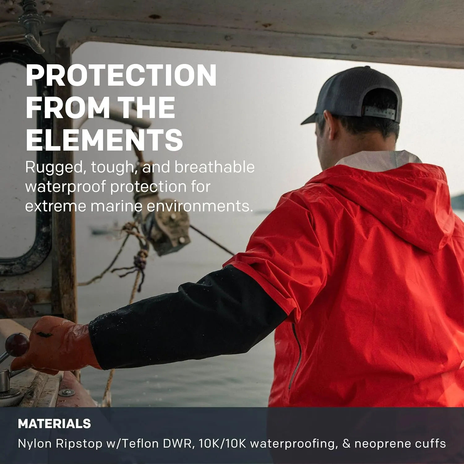 Grundens Dreadnought Jacket - Waterproof and Wind Resistant Jacket, All Weather Commercial Fishing Jacket, Medium Duty