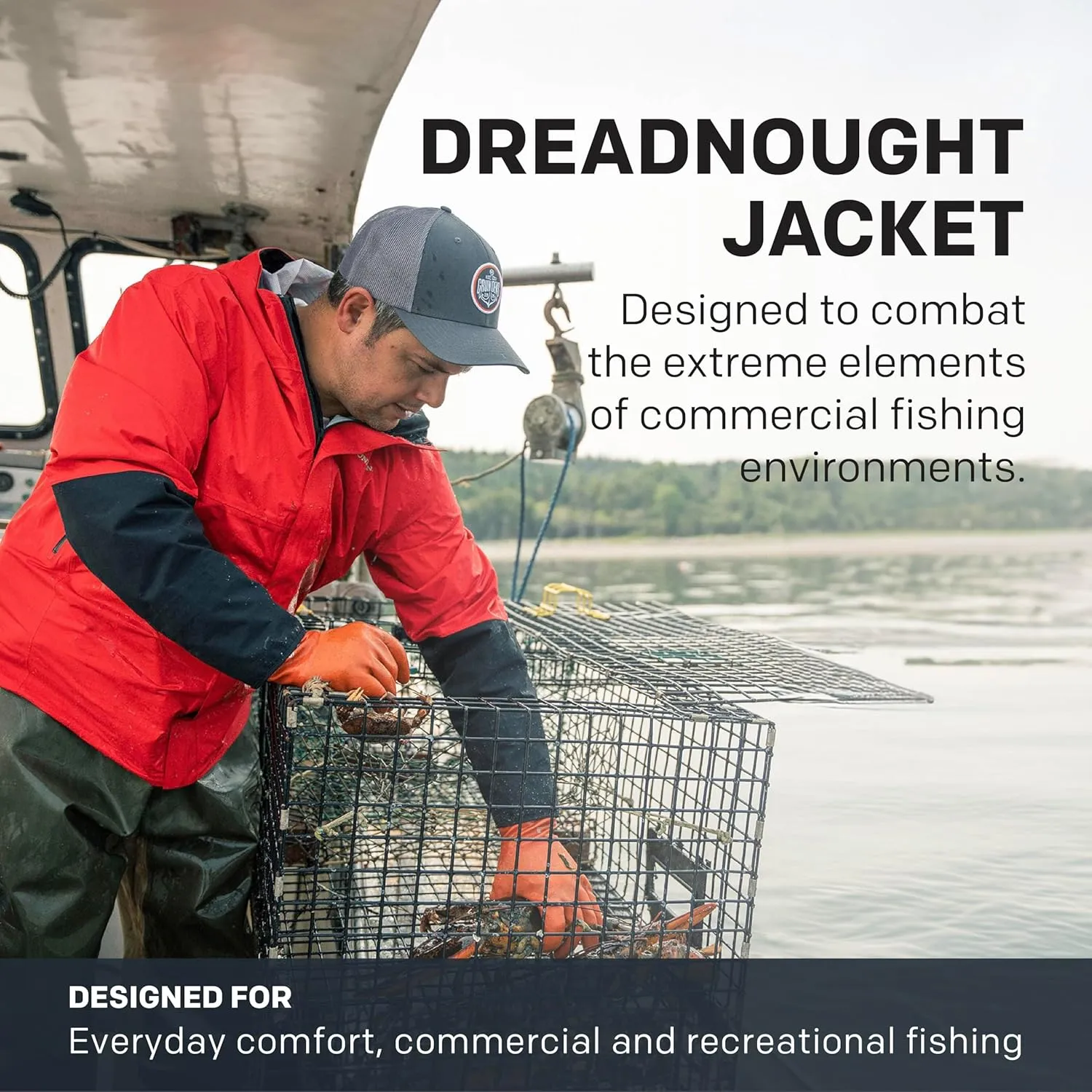 Grundens Dreadnought Jacket - Waterproof and Wind Resistant Jacket, All Weather Commercial Fishing Jacket, Medium Duty