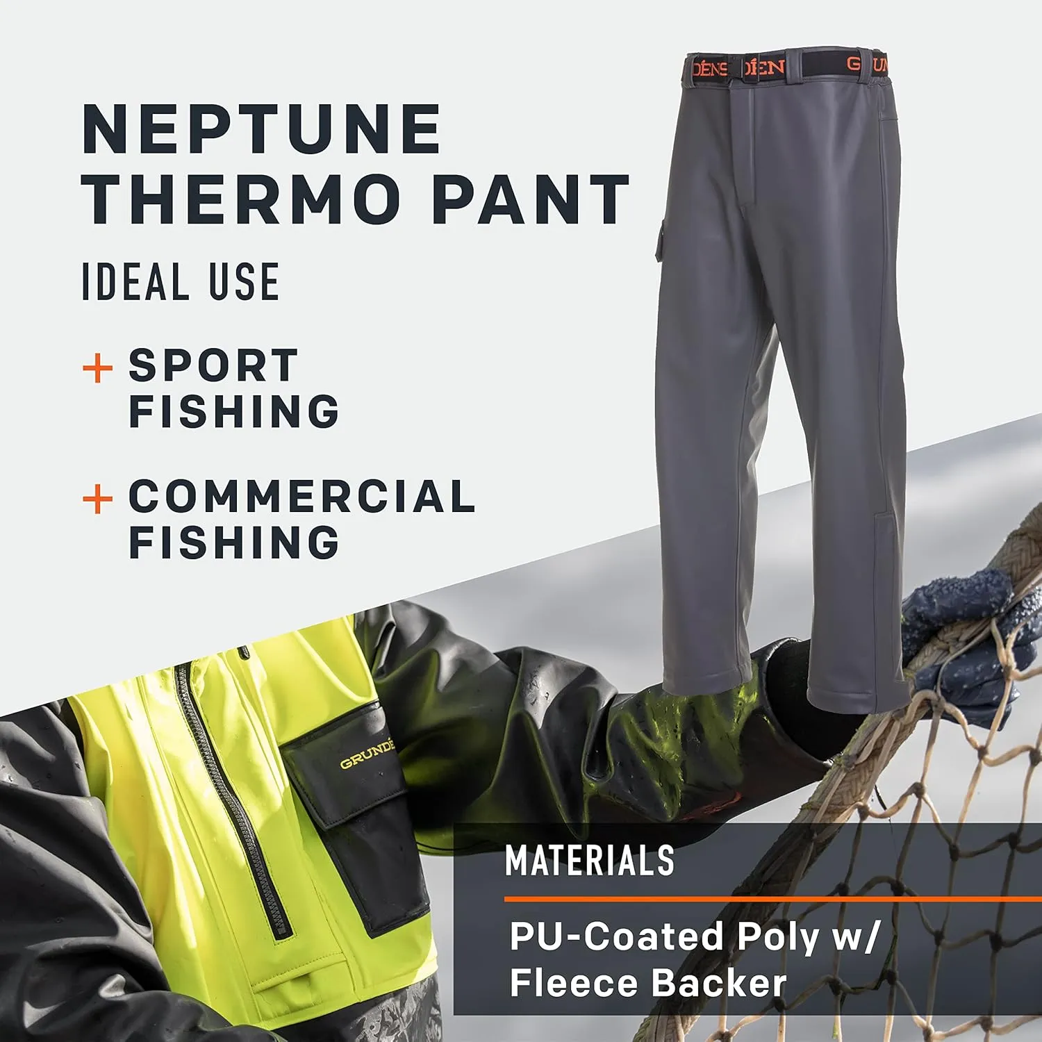 Grundéns Men's Neptune Thermo Pant | Durable Waterproof Protection Pant for Fishing, Rain Gear, Stretchy and Adjustable
