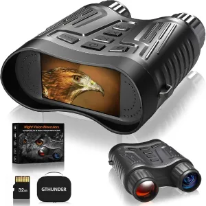 GTHUNDER Night Vision Binoculars - 4K Rechargeable Infrared Digital Night Vision Goggles