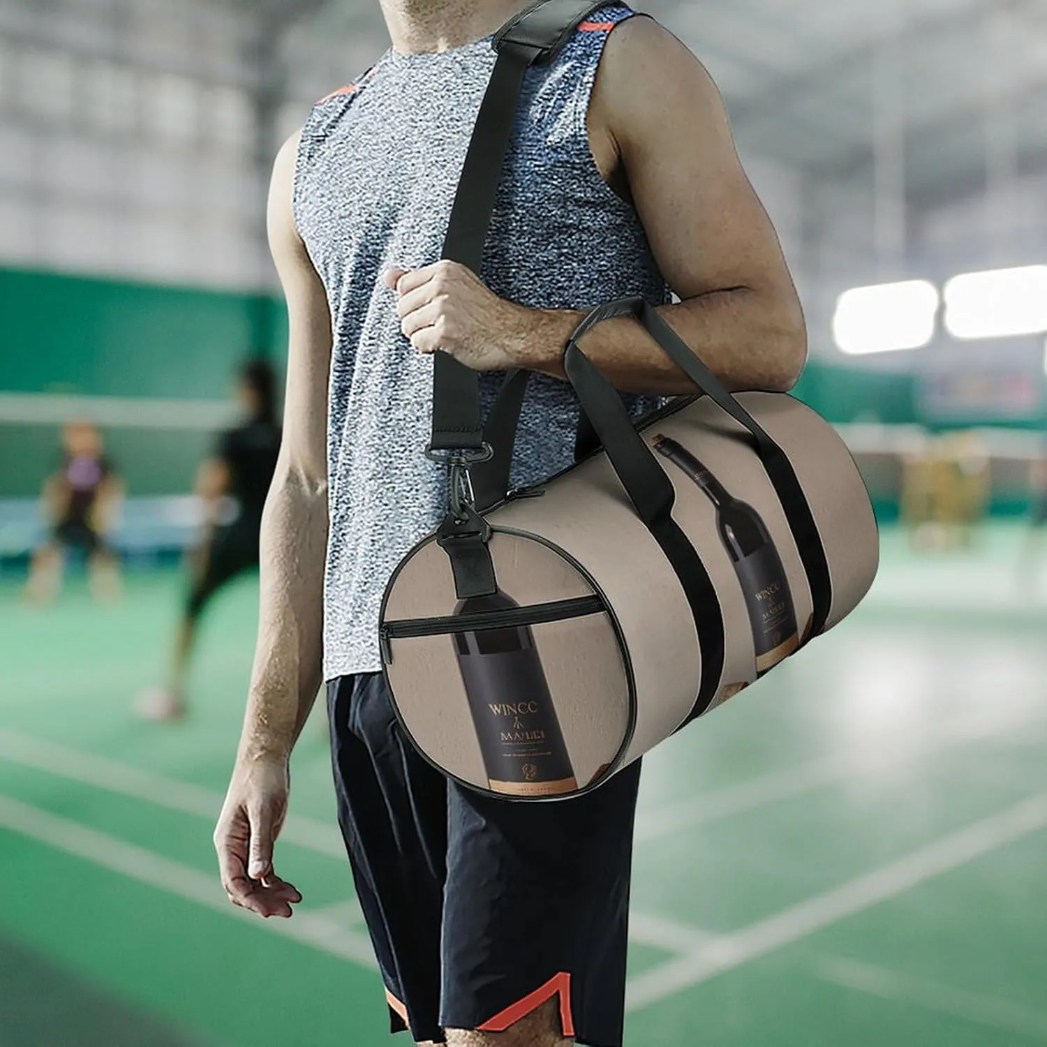 Gym Bags Small Wine Bottle Cork Duffel Bag Overnight Bag with Shoe Compartment Carryon Bag for Men Women