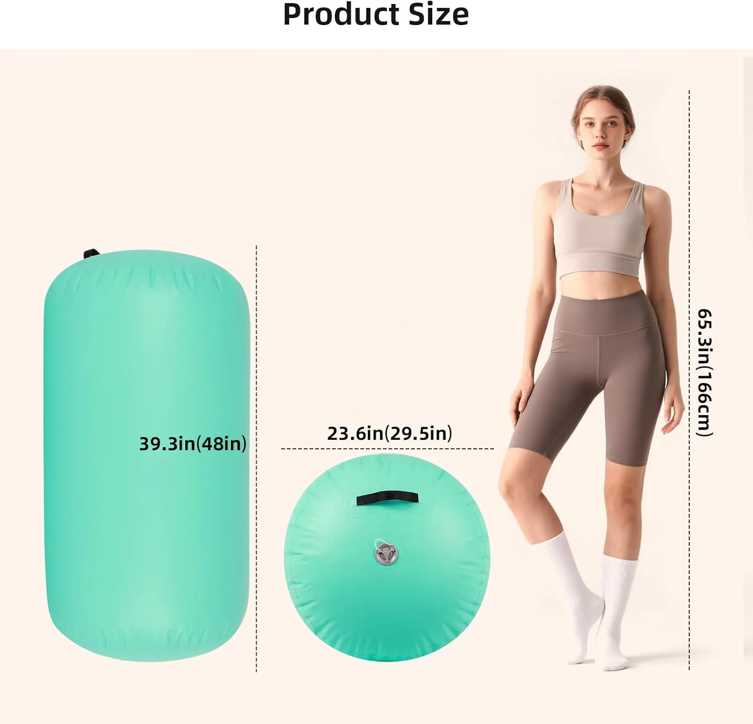 Gymnastics Air Barrel Inflatable Tumbling Roller Air Mat,Gymnastic Equipment Octagon Mat with Electric Pump for Backhandspring/Training Cheerleading/Yoga/Home Use