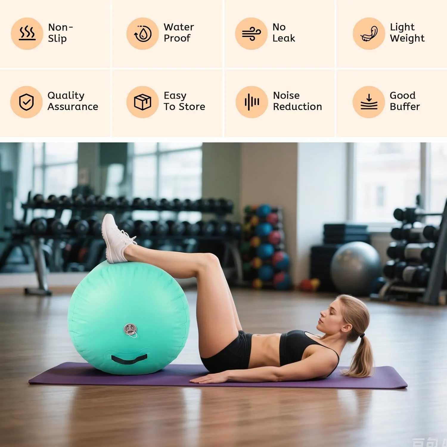 Gymnastics Air Barrel Inflatable Tumbling Roller Air Mat,Gymnastic Equipment Octagon Mat with Electric Pump for Backhandspring/Training Cheerleading/Yoga/Home Use