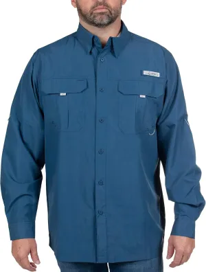 HABIT Men's Fourche Mountain Long Sleeve River Guide Fishing Shirt - UPF 40  UV Protection