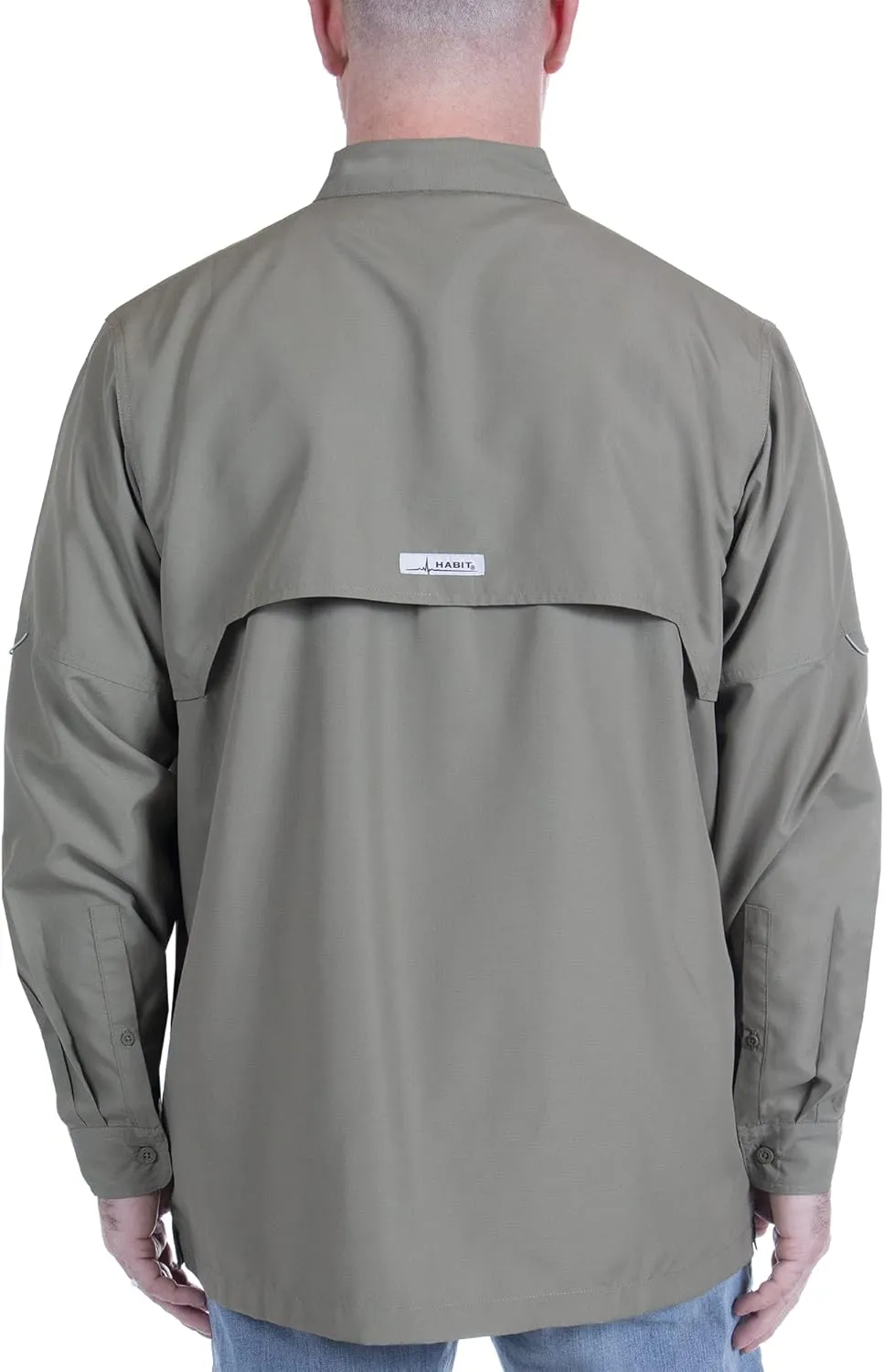HABIT Men's Fourche Mountain Long Sleeve River Guide Fishing Shirt - UPF 40  UV Protection