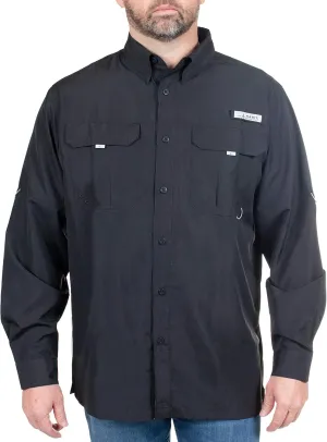 HABIT Men's Fourche Mountain Long Sleeve River Guide Fishing Shirt - UPF 40  UV Protection